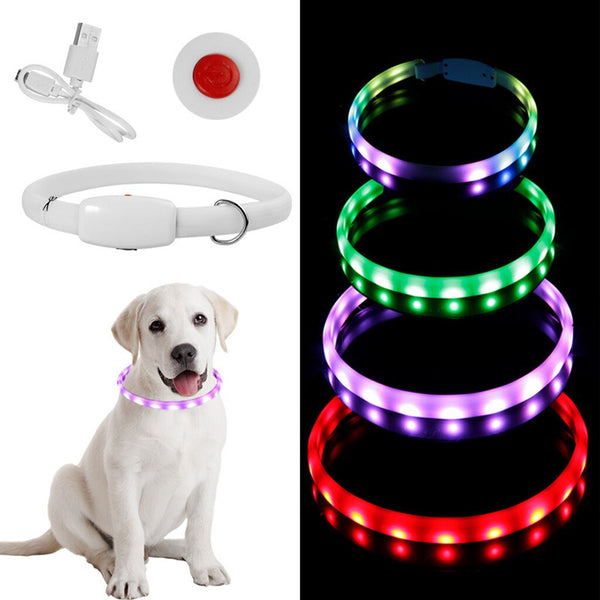 Pet Dog Collar Night Safety Flashing Glow